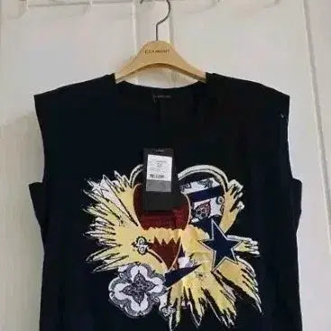 [BUNJANG] NICE CLAUP Graphic Sleeveless T-Shirt Navy / [정품] 나이스크랍 그래픽 민소매 티셔츠 네이비