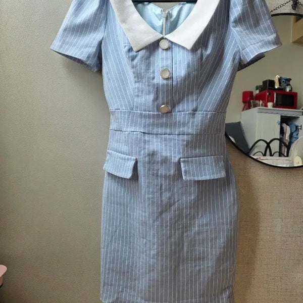 [BUNJANG] Jessica Stripe Formal Dress / 미착용55)제시카 스트라이프 홀복 원피스