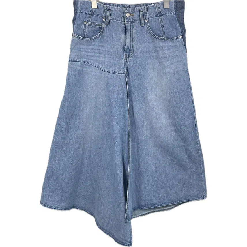 [BUNJANG] System Asymmetric Cutting Denim Midi Skirt / [26] 시스템 언발란스 컷팅 데님 미디 스커트