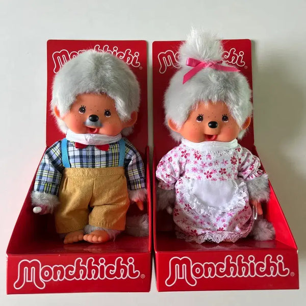 [BUNJANG] Monchhichi Grandmother & Grandfather Couple Set / 몬치치 할머니 할아버지 노부부 세트