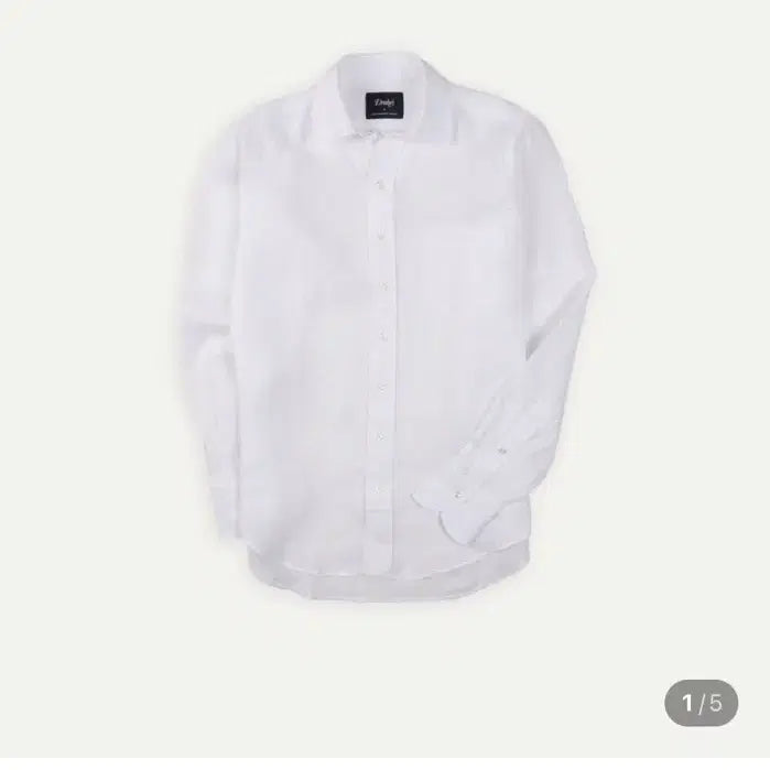 [BUNJANG] Drakes Spread Collar White Linen Shirt / 드레익스 스프레드 칼라 화이트 린넨 셔츠