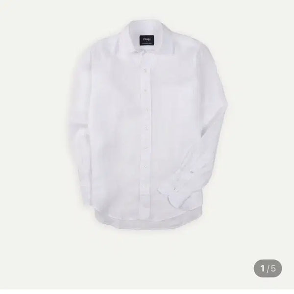 [BUNJANG] Drakes Spread Collar White Linen Shirt / 드레익스 스프레드 칼라 화이트 린넨 셔츠