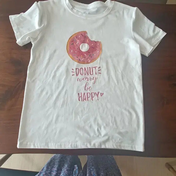 [BUNJANG] Pink Donut Graphic T-Shirt (Size S) / 핑크도넛 반팔 티셔츠 s