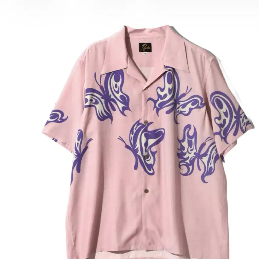 [BUNJANG] Naddle's Shirt Pink Butterfly Pattern / 나들스 셔츠 핑크