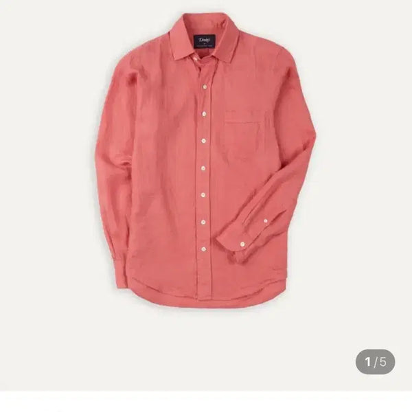 [BUNJANG] Drakes Spread Collar Pink Linen Shirt / 드레익스 스프레드칼라 핑크 린넨 셔츠