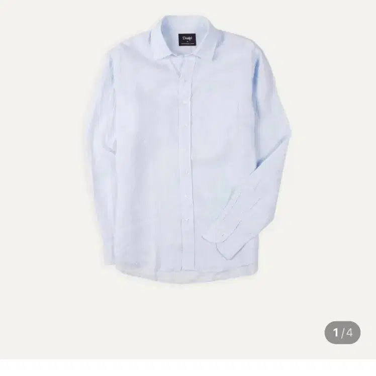 [BUNJANG] Drakes Spread Collar Light Blue Linen Shirt / 드레익스 스프레드칼라 라이트블루 린넨셔츠