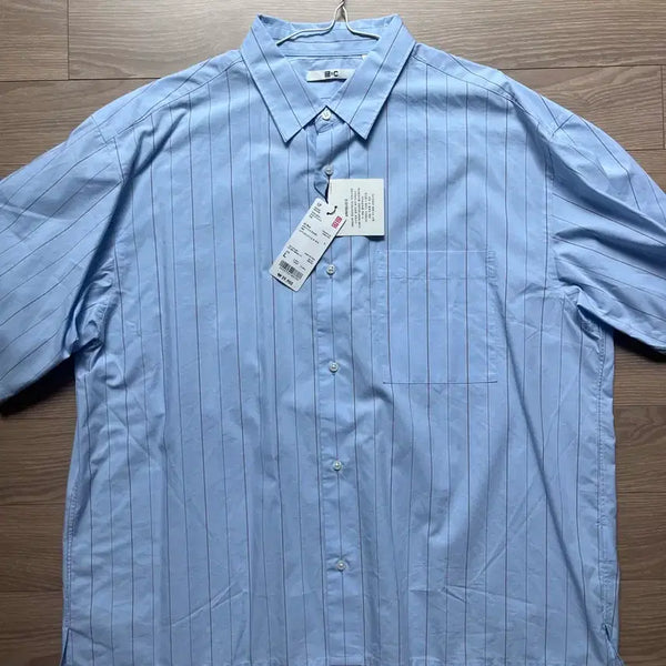 [BUNJANG] Uniqlo C Broadcloth Oversized Short Sleeve Shirt L Blue / 유니클로C 브로드 클로스 오버사이즈 셔츠 반팔 L 블루