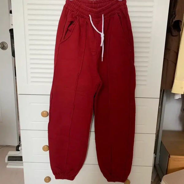 [BUNJANG] Red Training Pants / 빨간색 트레이닝 바지