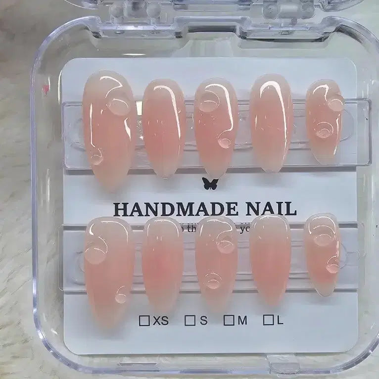 [BUNJANG] Water Drop Peach Handmade Nail Tips / 물방울 피치 수제네일팁