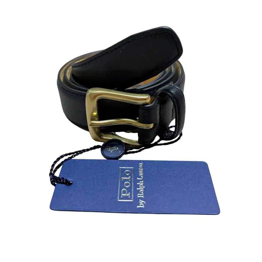 [BUNJANG] Polo Ralph Lauren Leather Gold Buckle Belt / 폴로 랄프로렌 레더 골드 버클 벨트