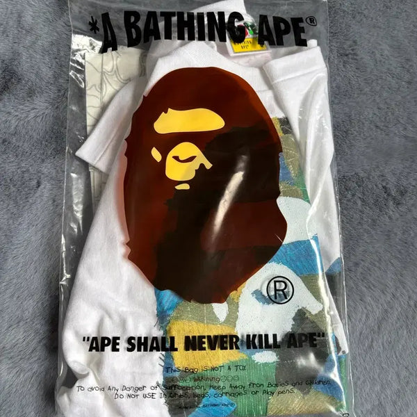 [BUNJANG] BAPE x Sean Wotherspoon Short Sleeve T-Shirt White Size S / 베이프 x 숀 웨더스푼 반팔 티셔츠 휜색 S사이즈 (새상품)