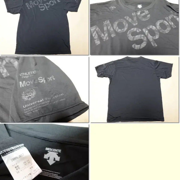 [BUNJANG] Descente Round Neck Short Sleeve T-Shirt Black (XL+) / 데상트/반팔티 문자 올검 빅사이즈/반팔라운드티/1/614