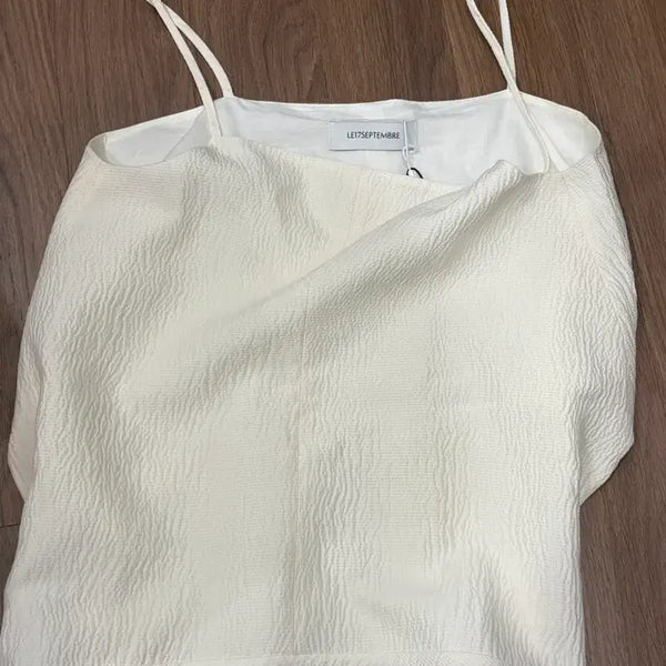 [BUNJANG] L'Enseptembre Crinkle String Tank Top Ivory Size 36 / [정품/새상품] 르셉템버 크링클 스트링 탱크탑 아이보리 36