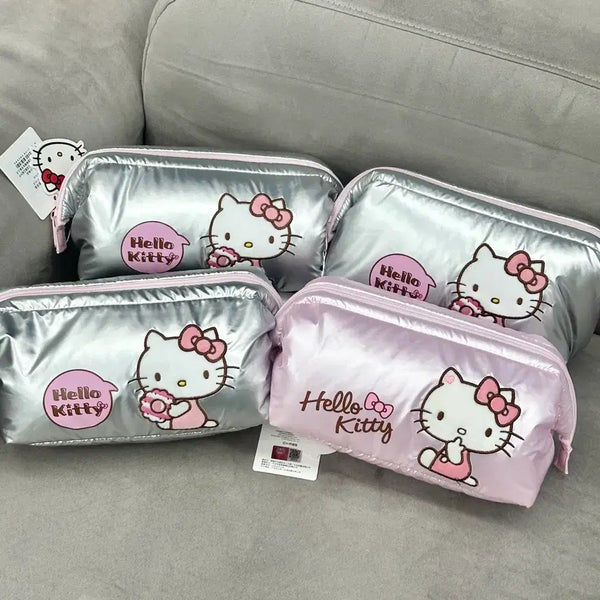 [BUNJANG] Hello Kitty Silver Puffer Pouch / 헬로키티 실버 패딩 파우치