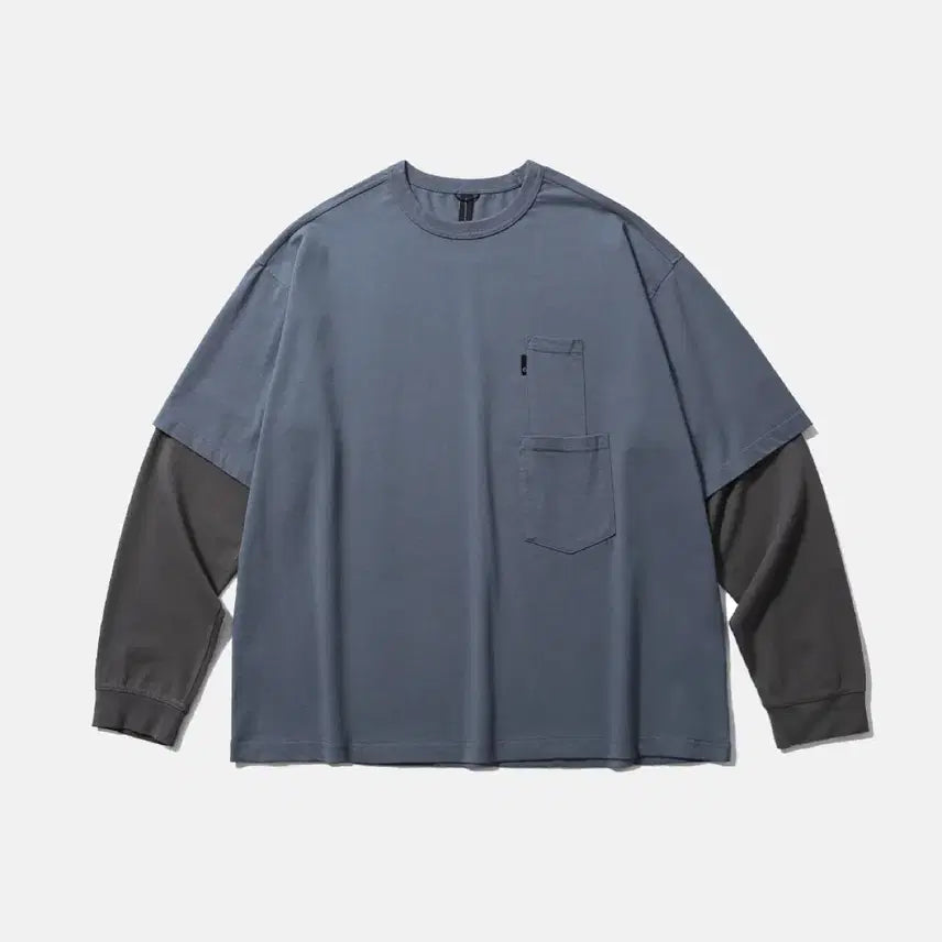 [BUNJANG] Moif Layered T-Shirt (Air Force Blue, Size 1) / [moif] 모이프 레이어드 티셔츠