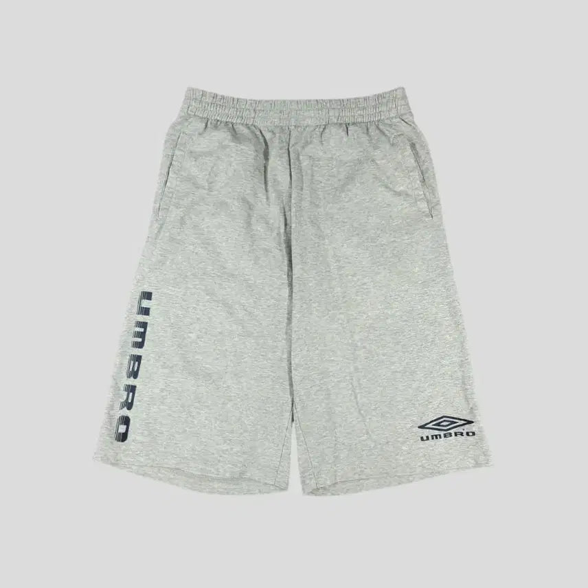 [BUNJANG] Umbro JP Grey Navy Logo Banding Sweat Bermuda Shorts / 엄브로 JP 그레이 네이비 로고 밴딩 스웻팬츠 버뮤다팬츠 반바지 하프팬츠