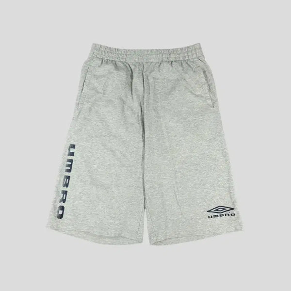 [BUNJANG] Umbro JP Grey Navy Logo Banding Sweat Bermuda Shorts / 엄브로 JP 그레이 네이비 로고 밴딩 스웻팬츠 버뮤다팬츠 반바지 하프팬츠