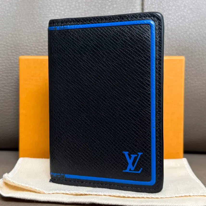 [BUNJANG] Louis Vuitton Taiga Leather Organizer Black/Blue / 루이비통 타이가 레더 오거나이저 블랙/블루