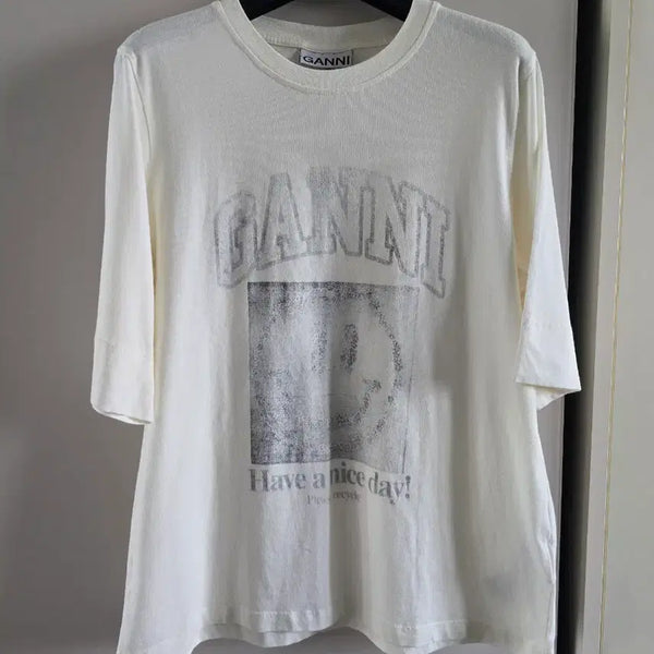 [BUNJANG] GANNI Smile T-Shirt / 가니 스마일 티셔츠