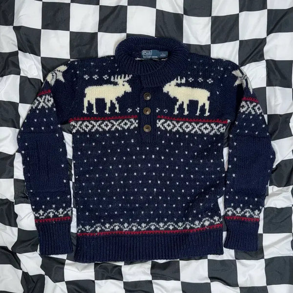 [BUNJANG] Polo Ralph Lauren Nordic Heavy Wool Knit Sweater Size S / 폴로 랄프로렌 노르딕 헤비울 카라 니트 S