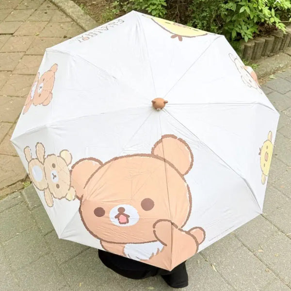 [BUNJANG] Rilakkuma 3-Section Automatic Umbrella (Sealed) / [미개봉][신품] 리락쿠마 정품 3단 자동 양우산