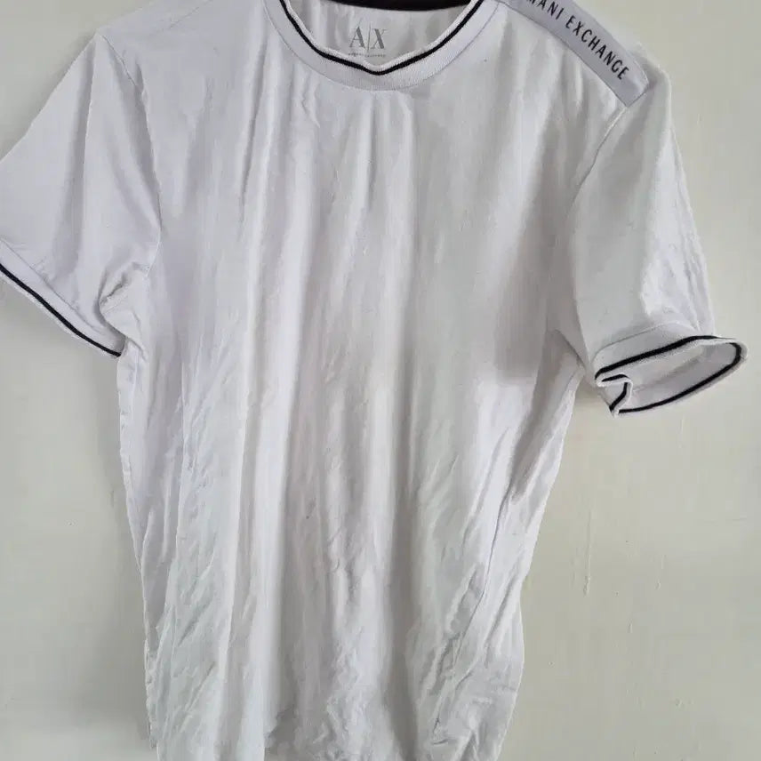 [BUNJANG] Armani Exchange Logo Detail Short Sleeve T-Shirt White / ARMANI EXCHANGE 반팔 티셔츠 흰색