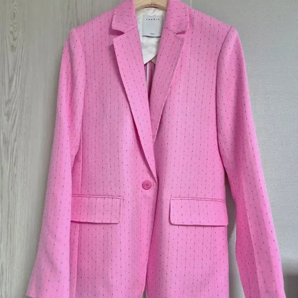 [BUNJANG] Sandro Pink Pinstripe Jacket 38 / 새상품) 산드로 핑크 핀스트라이프 자켓 38