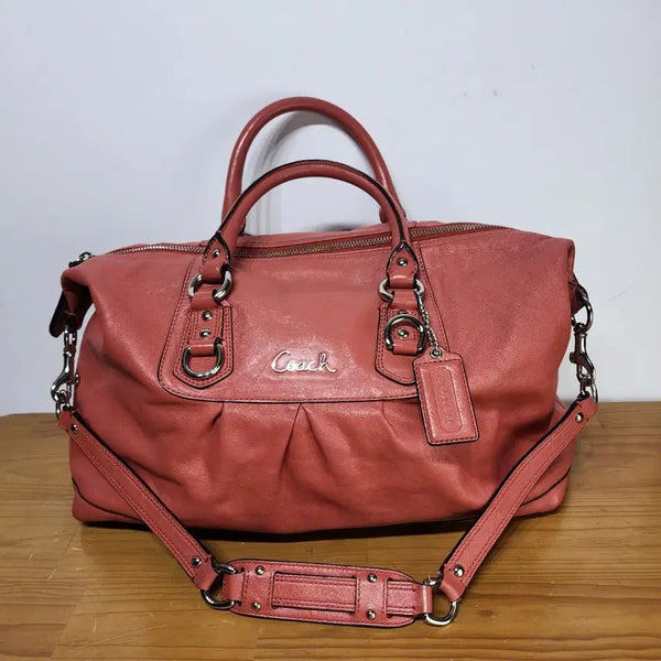 [BUNJANG] COACH Ashley Convertible Satchel Bag Pink / 코치 COACH 애슐리 컨버터블 새첼백 가방 핑크