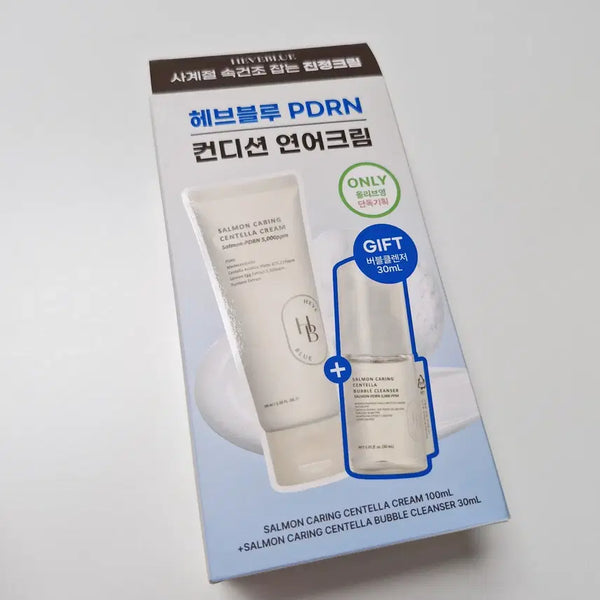 [BUNJANG] Hevblue PDRN Salmon Cream + Bubble Cleanser Set New / 헤브블루 PDRN 연어크림 + 버블 클렌저 세트 새상품