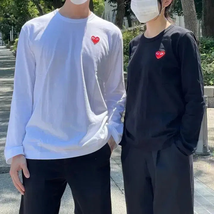 [BUNJANG] Comme des Garçons Red Heart Long Sleeve T-Shirt Unisex / [새상품/정품] 꼼데가르송 레드하트 긴팔티/남여공용