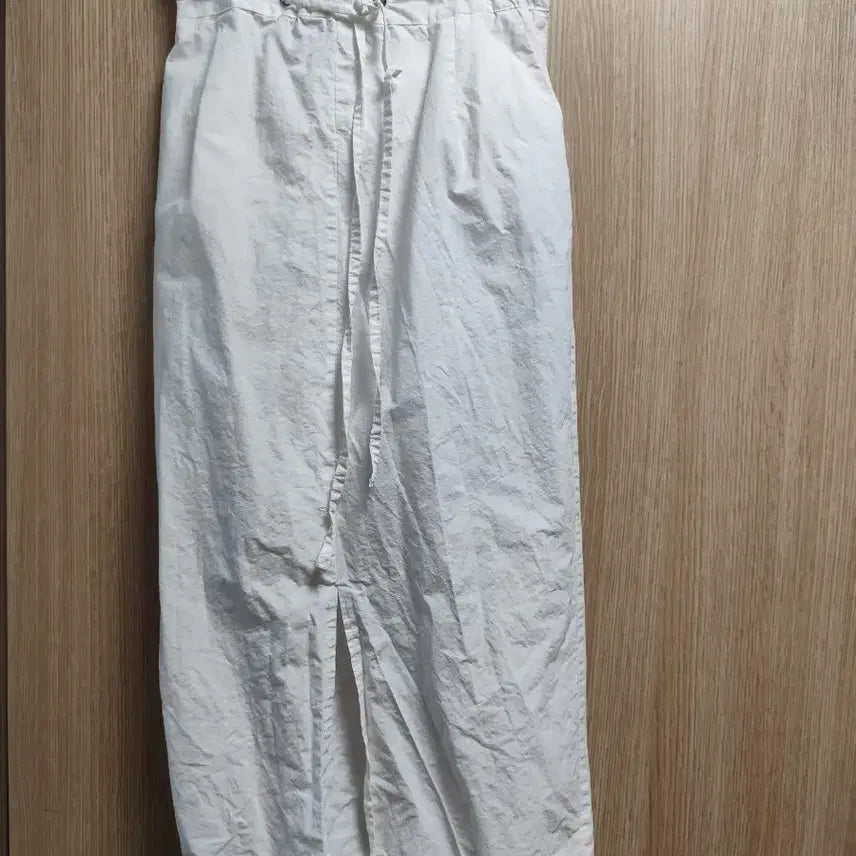 [BUNJANG] White Cotton Corset Maxi Skirt with Slit / 가격내림)화이트 면 코르셋 트임 맥시 스커트