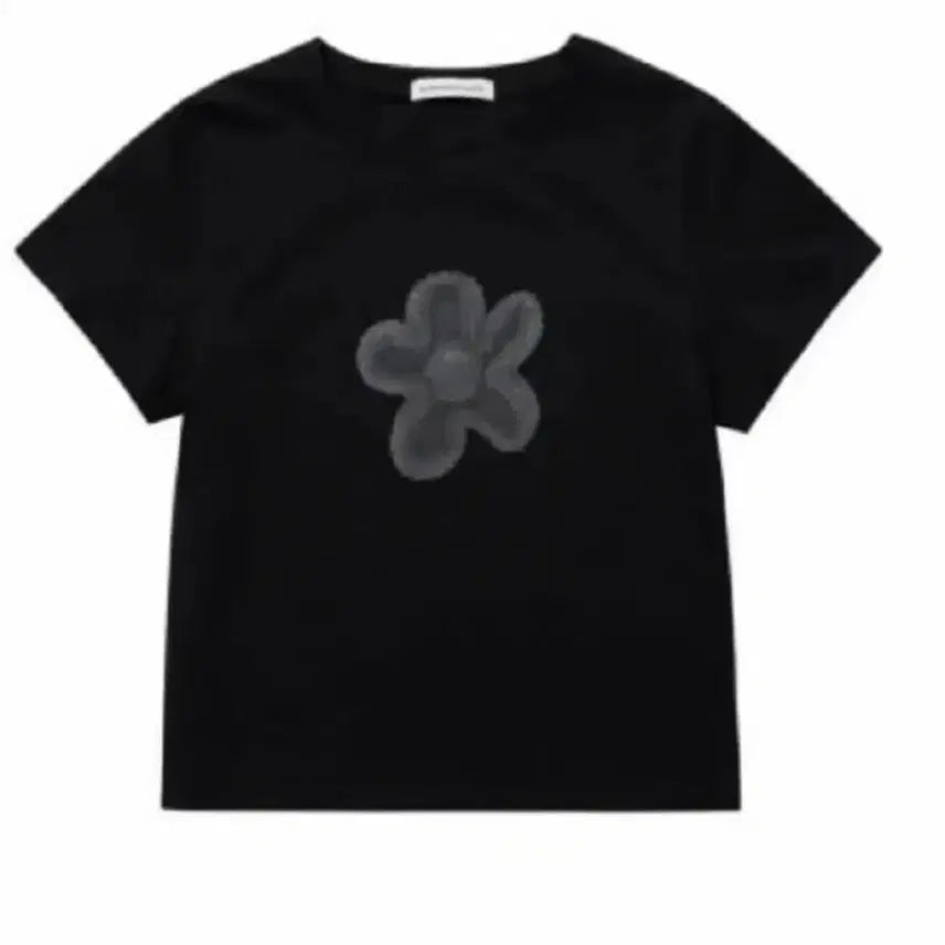 [BUNJANG] KOSEIO Suu Furry Flower Printing Short Sleeve T-shirt Black / 코이세이오 suu 퍼리 플라워 프린팅 반팔티셔츠 블랙