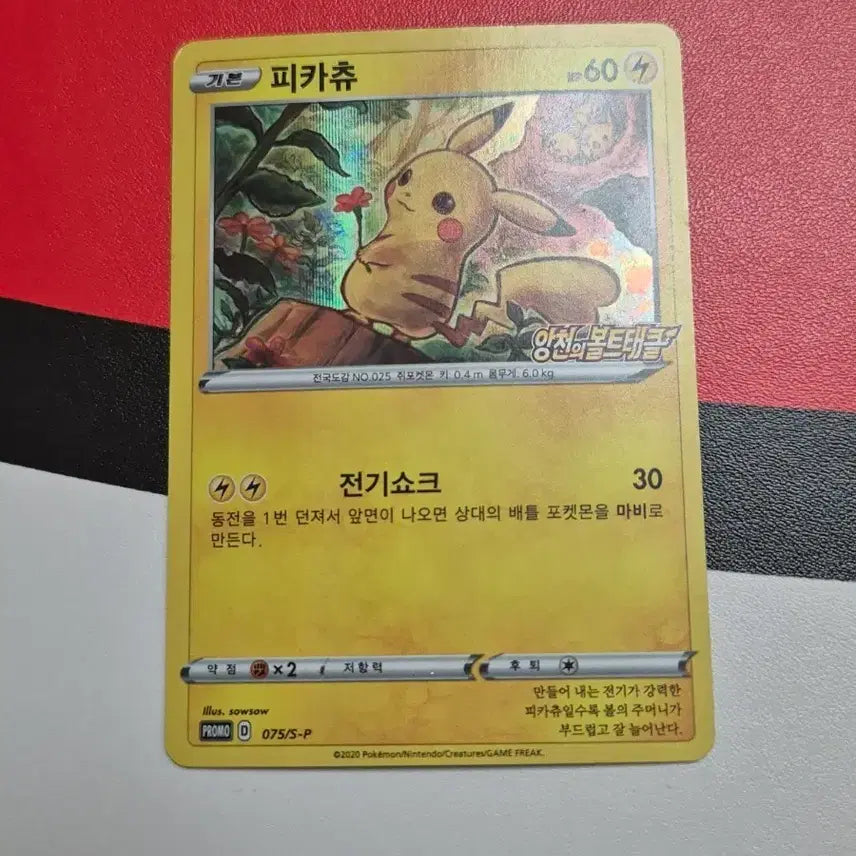 [BUNJANG] Pokemon Pikachu Promo Angcheon's Volt Tackle Rose Chu Card / 포켓몬카드 피카츄 프로모 앙천의볼트태클 장미츄