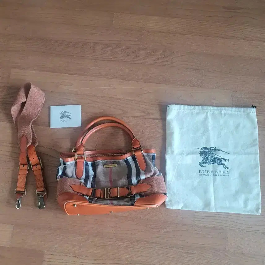 [BUNJANG] Burberry Tote Bag Orange / 버버리 토트백 오렌지 + 더스트백 포함