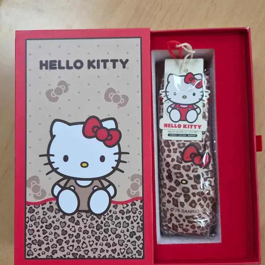 [BUNJANG] Hello Kitty Leopard 3-Section Automatic Umbrella / 헬로키티 레오파드 호피 3단  양우산 새상품