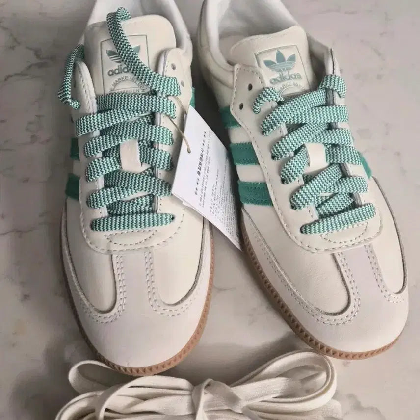 [BUNJANG] Adidas Samba White/Green Sneakers (235mm) / 새상품) 아디다스 삼바 흰/녹 스니커즈 235