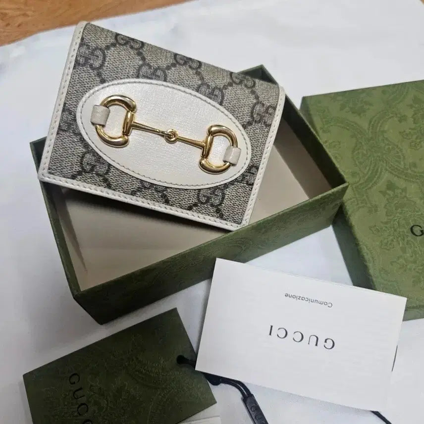 [BUNJANG] Gucci Horsebit Wallet Beige/White / 구찌 홀스빗 반지갑 베이지/화이트 정품입니다