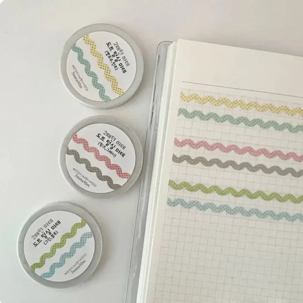 [BUNJANG] LogiSticker Dot Yarn Washi Tape Set (3 Types) / 로지스티커 도트 털실 마테 3종 세트
