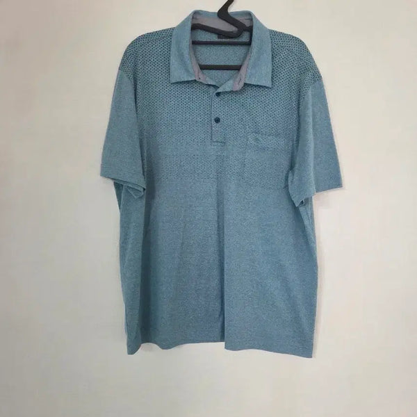 [BUNJANG] PAT Men's Regular Fit Collar T-Shirt Sky Blue / PAT 남자 카라 티셔츠 110