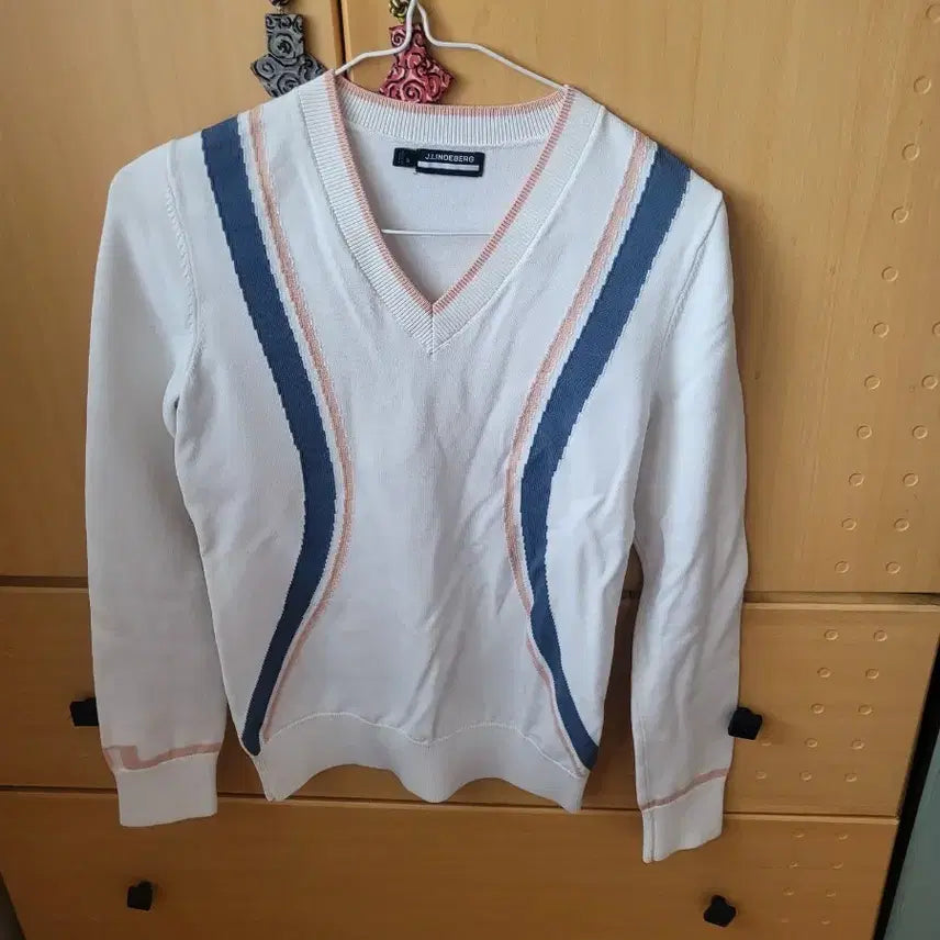 [BUNJANG] J.LINDEBERG White Golf Knit XS / J.LINDEBERG 화이트 골프 니트 XS
