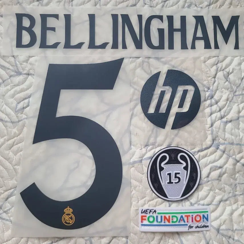 [BUNJANG] Real Madrid 24/25 Away Bellingham Champions League Name Set / 레알 마드리드 24/25 어웨이 벨링엄 네임셋 챔스 세트