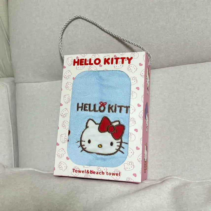 [BUNJANG] Sanrio Hello Kitty Pastel Blue Beach Towel 70x100cm / 새상품 정품 키티 비치타올