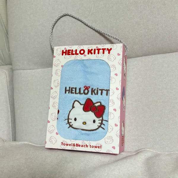 [BUNJANG] Sanrio Hello Kitty Pastel Blue Beach Towel 70x100cm / 새상품 정품 키티 비치타올