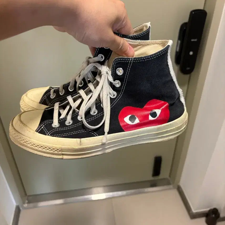 [BUNJANG] Comme des Garçons Converse High Top Sneakers (255) / 꼼대가르송 컨버스 하이 255