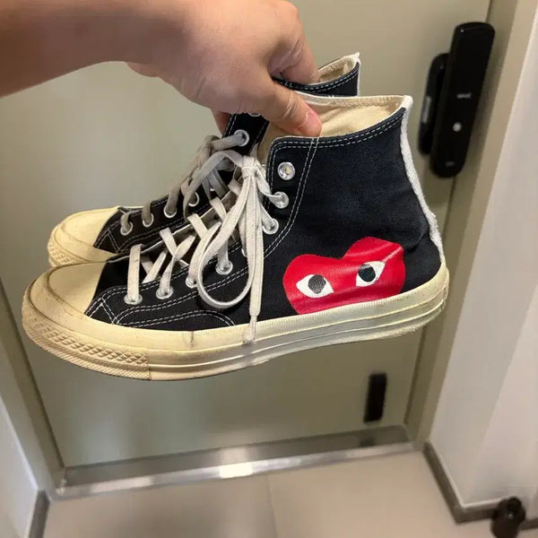 [BUNJANG] Comme des Garçons Converse High Top Sneakers (255) / 꼼대가르송 컨버스 하이 255