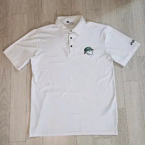 [BUNJANG] Malbon Golf Short-Sleeve Polo Shirt White Size 100 / 말본골프웨어 반팔 카라티 화이트 100. 가슴단면 52