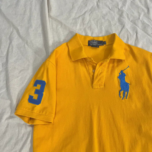 [BUNJANG] Polo Ralph Lauren Big Pony Custom Fit T-Shirt Yellow M / 폴로 랄프로렌 빅포니 커스텀핏 반팔 카라티 옐로우 M