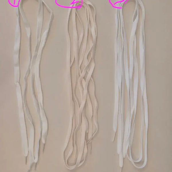 [BUNJANG] Shoelaces White Ivory Set of 3 / 운동화 끈 화이트 아이보리 3종 일괄