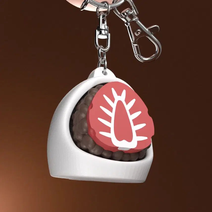 [BUNJANG] Strawberry Mochi Shaped Clicker Keychain / 딸기모찌 모양 클리커 키링
