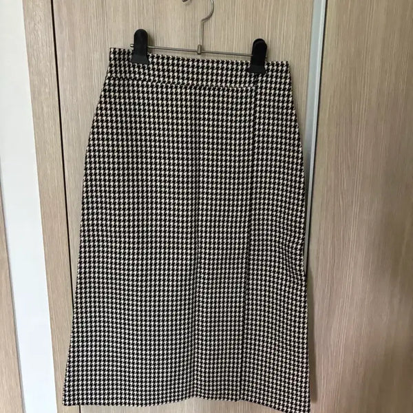 [BUNJANG] Checkered Flannel Winter Maxi Skirt / 체크무늬 스커트 기모 겨울 치마